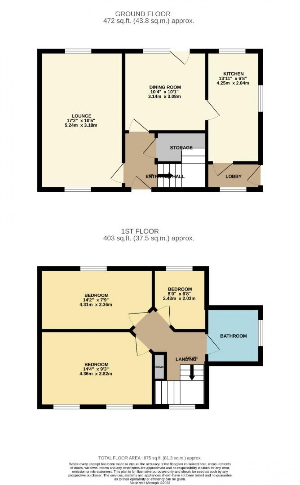 Floorplan for The Leys, Yardley Hastings, Northampton