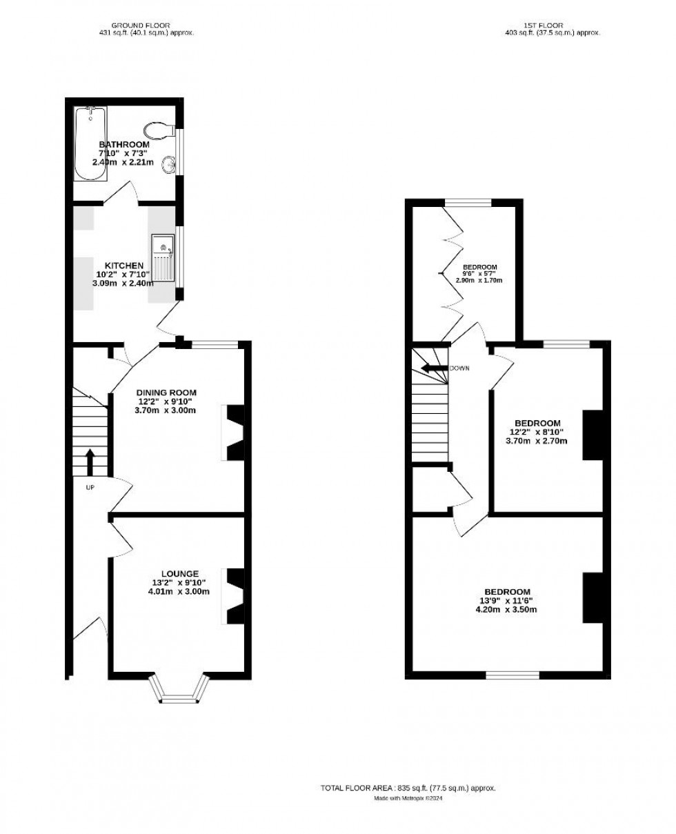 Floorplan for New Street, Rugby