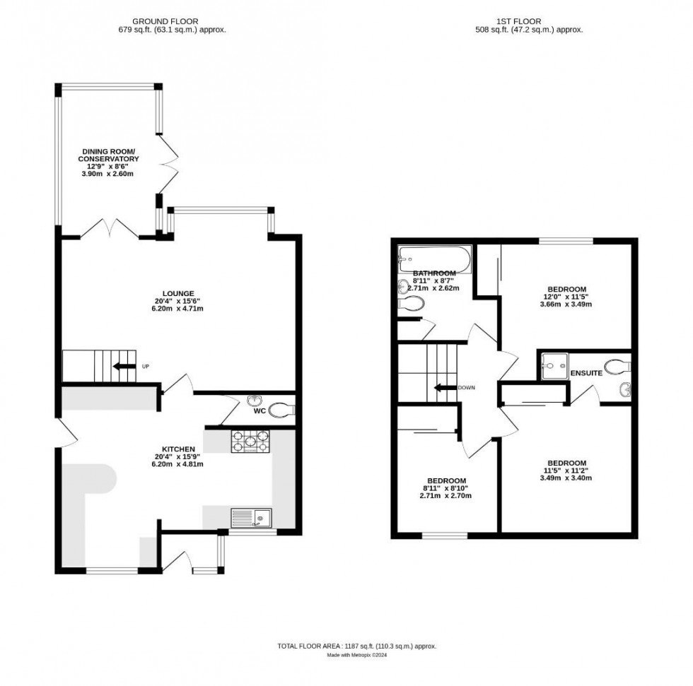 Floorplan for Staveley Way, Rugby