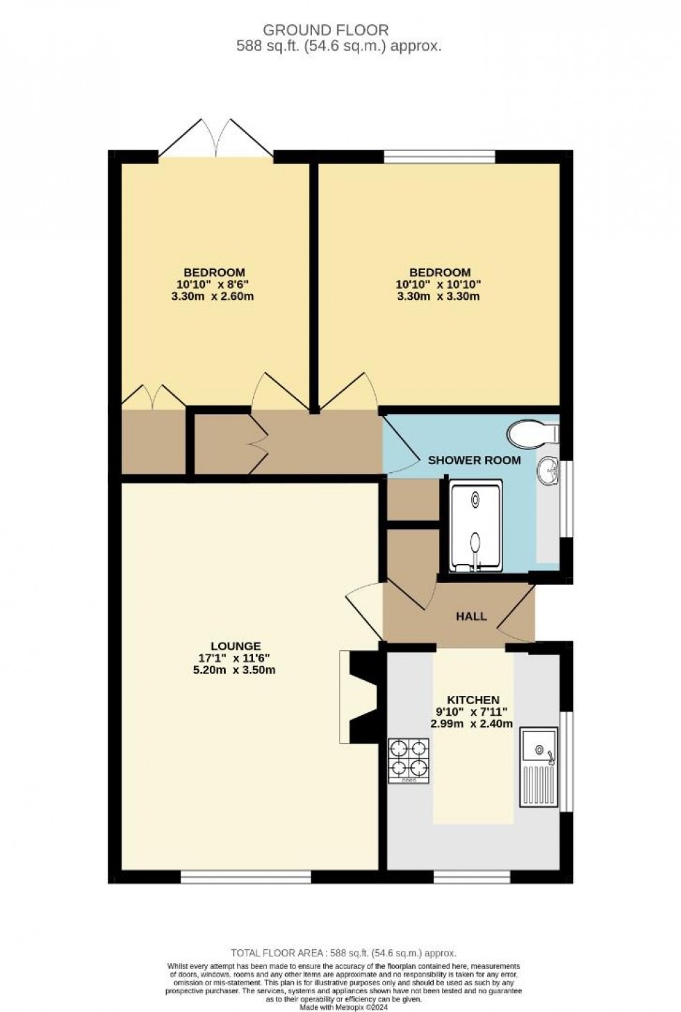 Floorplan for Cornwallis Road, Rugby