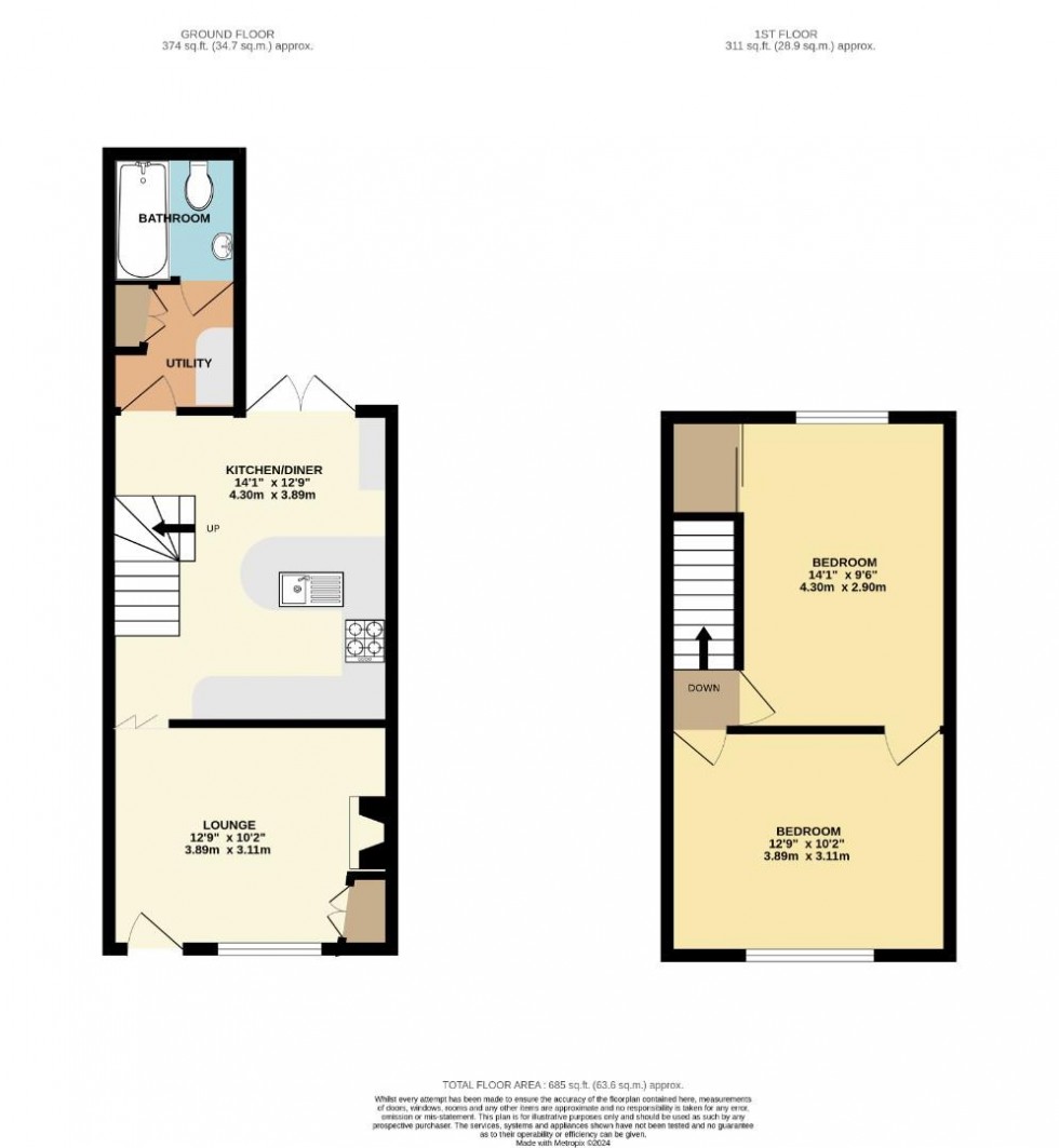 Floorplan for Newton Lane, Newton, Rugby