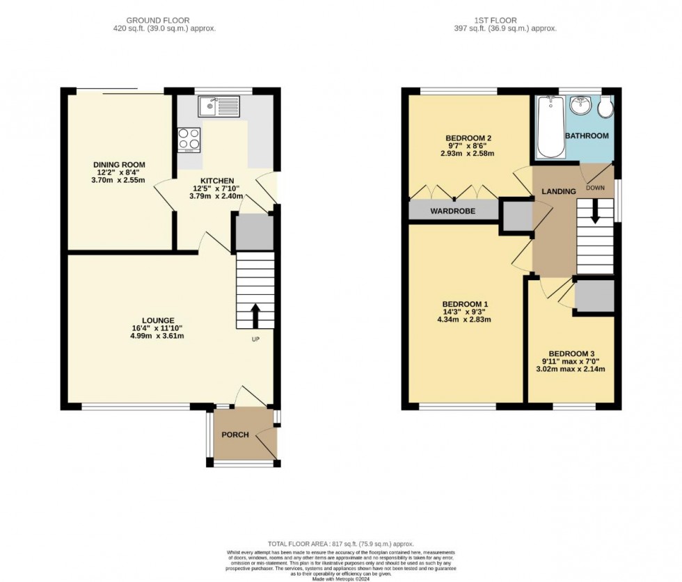 Floorplan for Sherwood Avenue, Kingsthorpe, Northampton