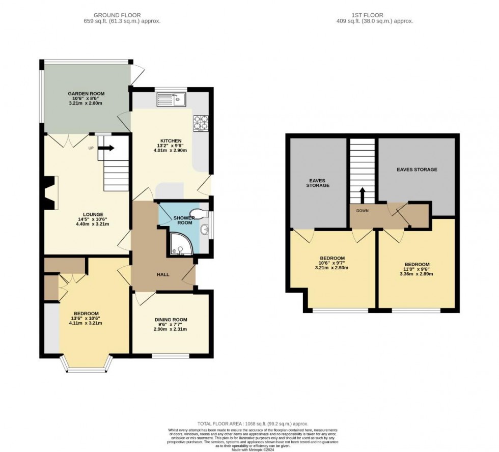 Floorplan for Tennyson Avenue, Rugby