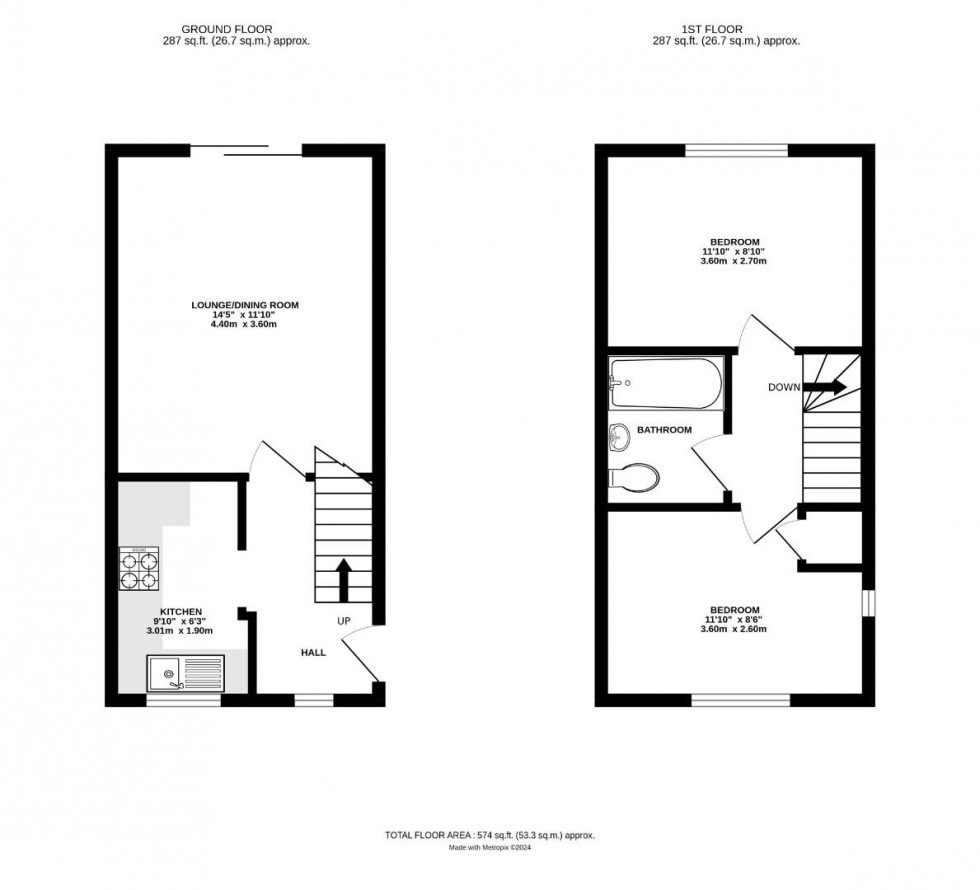 Floorplan for Weaver Drive, Long Lawford, Rugby