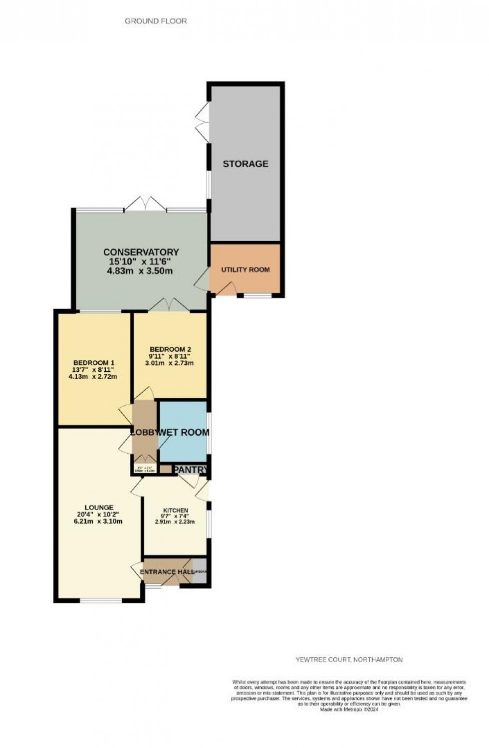 Floorplan for Yewtree Court, Northampton