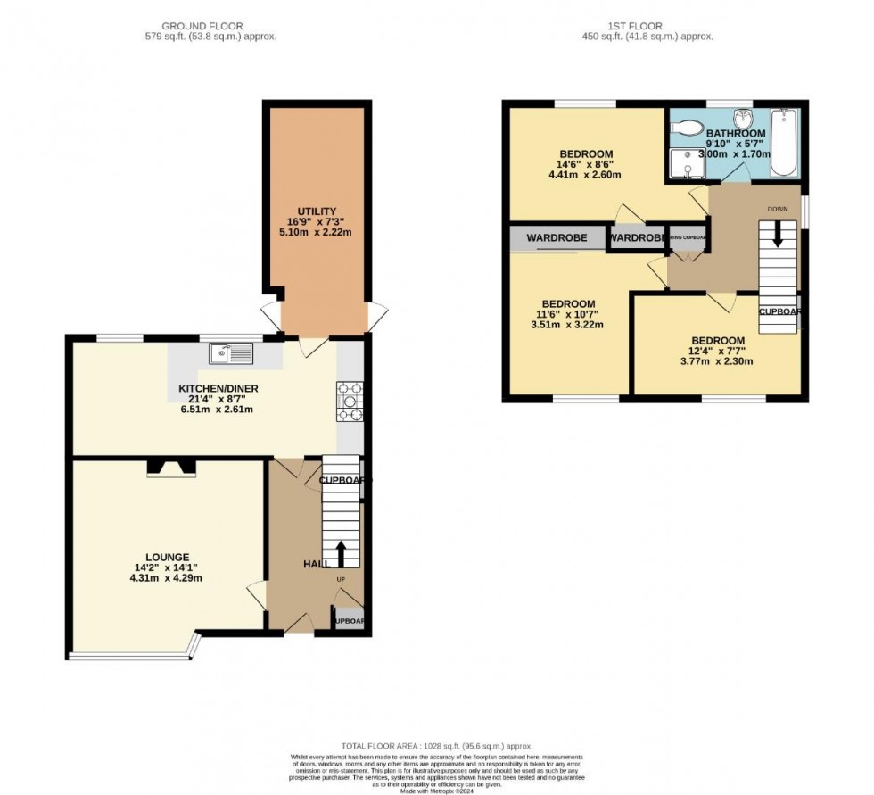 Floorplan for Yates Avenue, Rugby