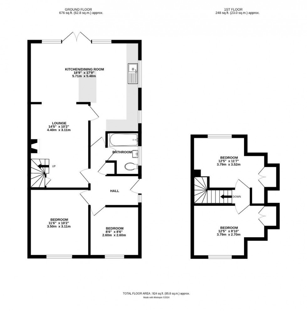 Floorplan for Reservoir Road, Rugby