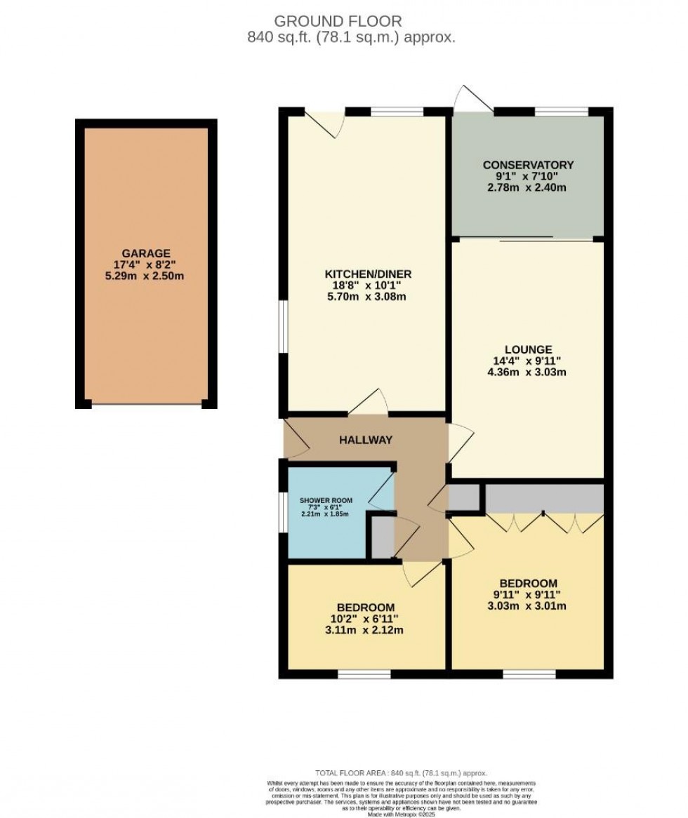 Floorplan for Sansom Court, The Arbours, Northampton