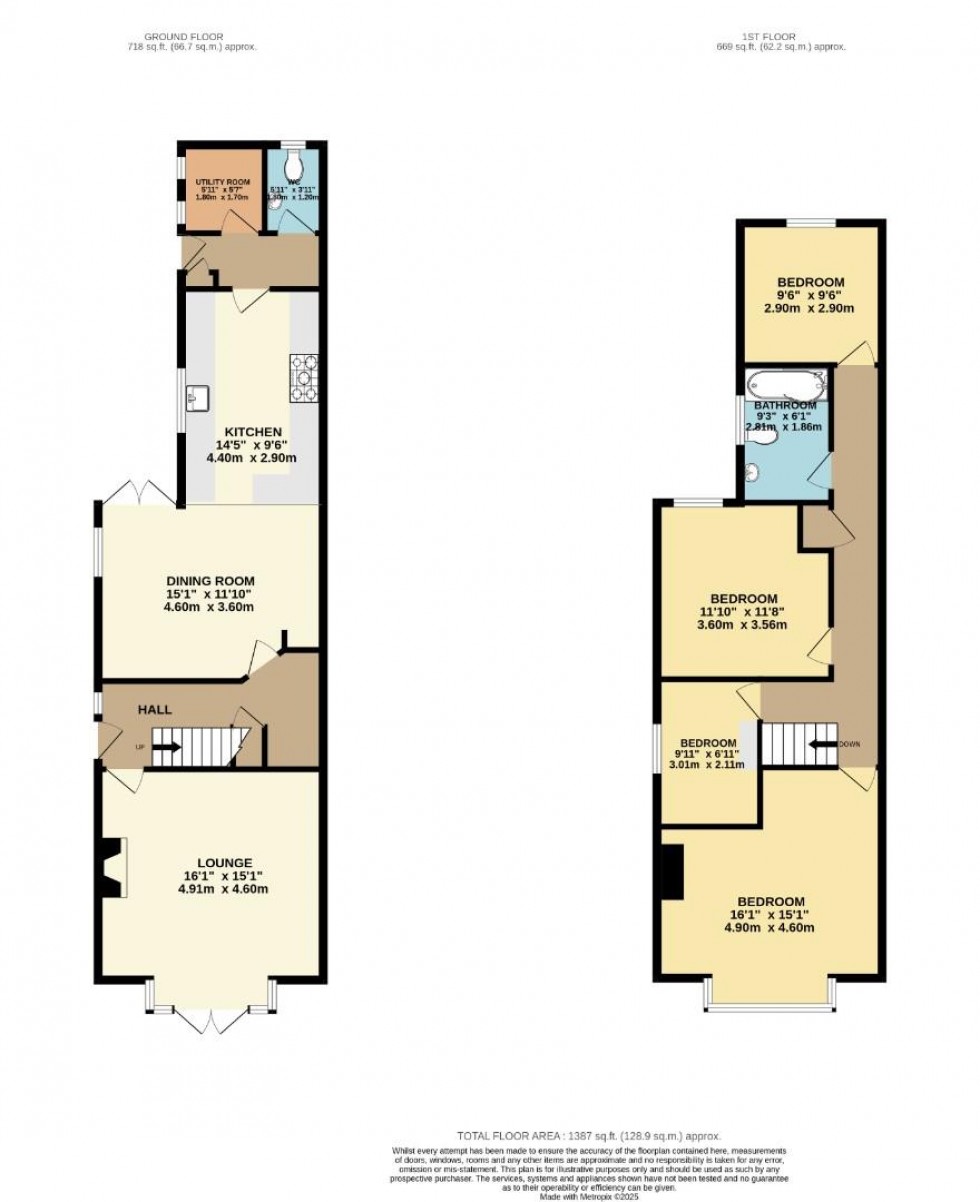 Floorplan for Park Walk, Rugby